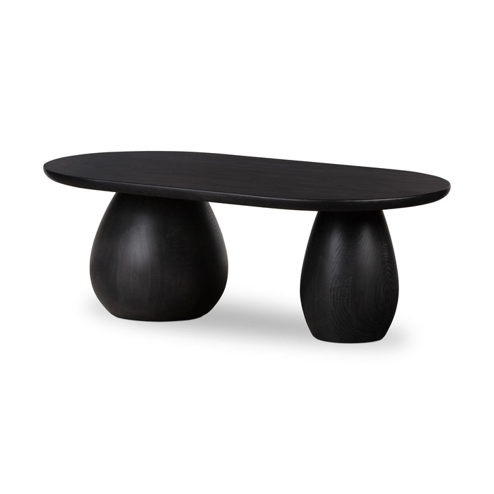 Merla Wood Coffee Table - Black Wash Ash Veneer