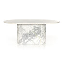 Oranda Dining Table - Polished White Marble w/ Sealant
