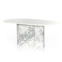 Oranda Dining Table - Polished White Marble w/ Sealant