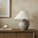 Mays Table Lamp - Vintage Brown Porcelain Ceramic