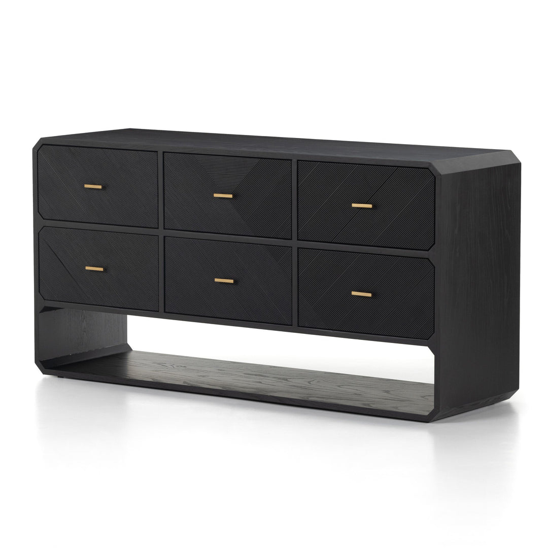 Ionian 6 Drawer Dresser | Black Ash
