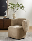 Tybalt Swivel Chair - Sheepskin Camel