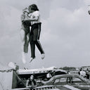 Head In The Clouds by Getty Images - Vertical Grain White Oak Floater