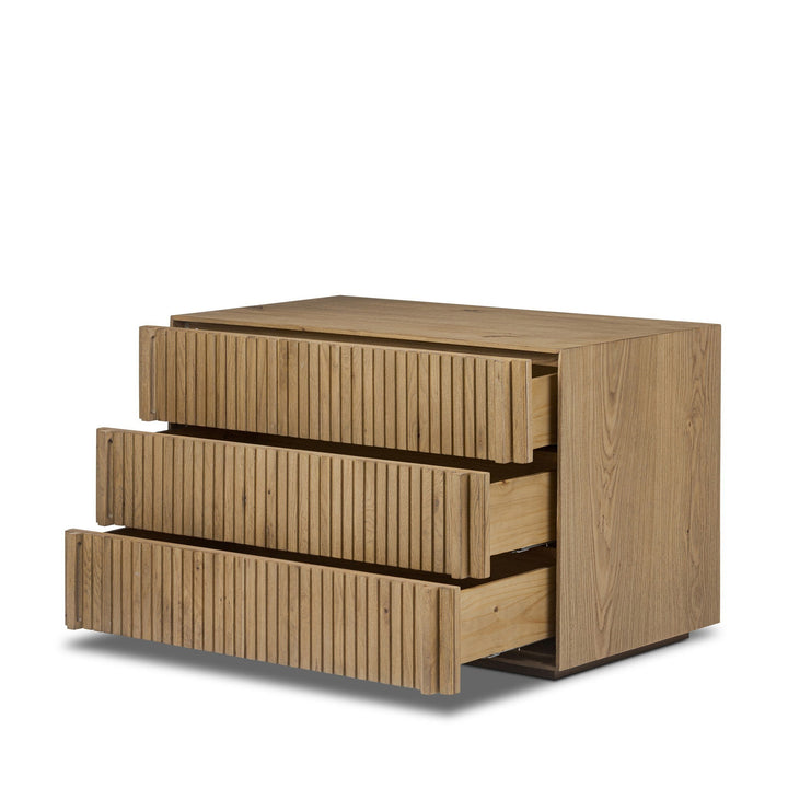 Leo Nightstand - Rustic Light Natural Oak Veneer