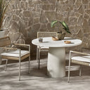 Basil Outdoor Dining Table 42" - Matte White Cast Aluminum