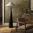 Innes Tapered Shade Floor Lamp - Matte Black Cast Aluminum