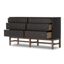 Fiona 6 Drawer Dresser - Black Raffia
