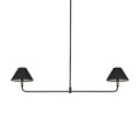 Cullen Linear Double Pendant - Black Leather