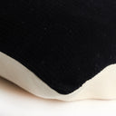Handwoven Merido Pillow - Black - Beige Cotton