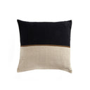 Handwoven Merido Pillow - Black - Beige Cotton