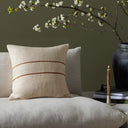 Handwoven Merido Pillow - Beige - Beige Cotton | 20" x 20"