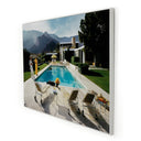Palm Springs Pool by Slim Aarons - White Maple Floater
