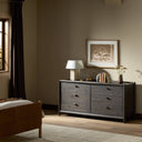 Glenview 6 Drawer Dresser - Smoked Black Resawn Oak