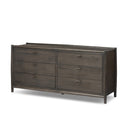 Glenview 6 Drawer Dresser - Smoked Black Resawn Oak