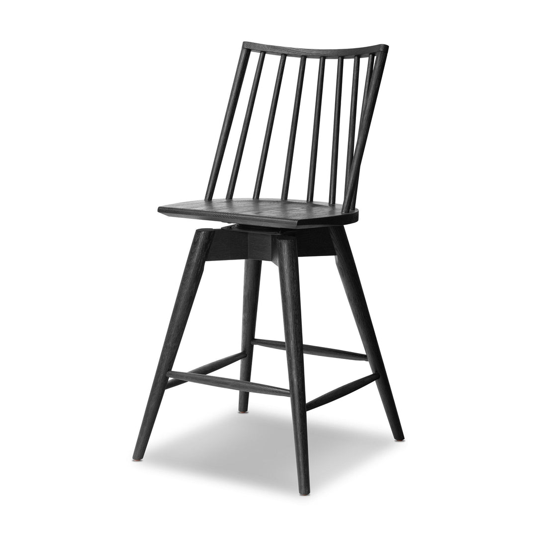 Lewis Swivel Counter Stool - Black Oak