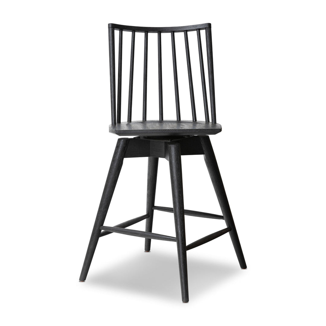 Lewis Swivel Counter Stool - Black Oak