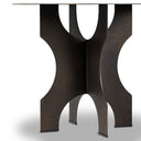 Round Side Table In Solid Iron - Bronze Hammered Textured
