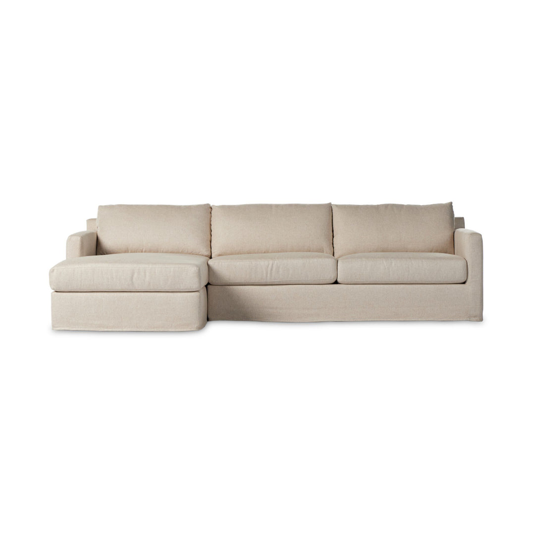 Hudson 2pc Slipcovered Sectional | Creme