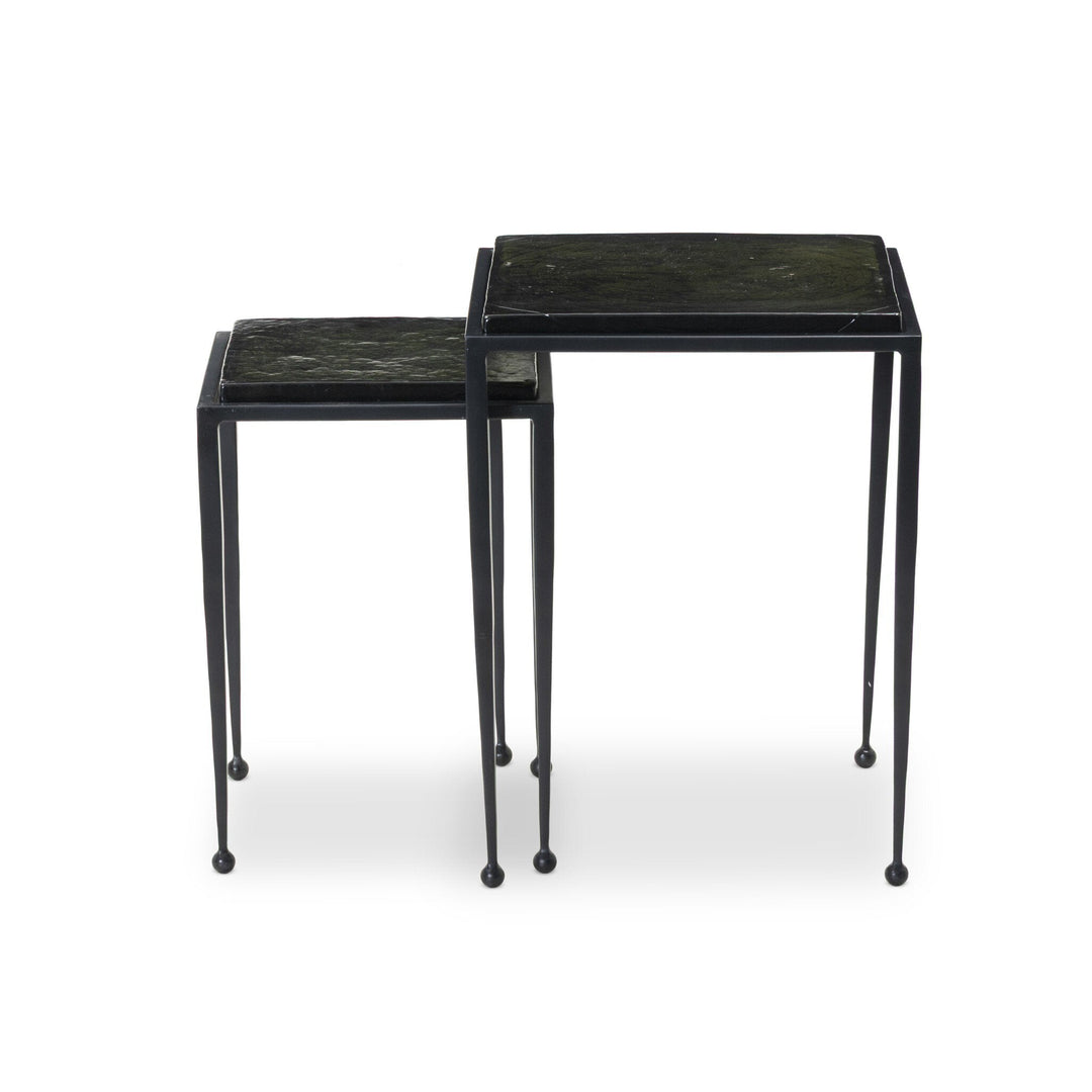 Dalston Nesting End Table Set - Moss Cast Glass