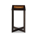 Lennie Cast Glass End Table - Amber Cast Glass
