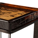 Lennie Cast Glass End Table - Amber Cast Glass