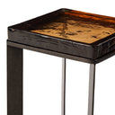 Lennie Cast Glass End Table - Amber Cast Glass