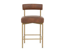 Seneca Counter Stool - Antique Brass - Bravo Cognac