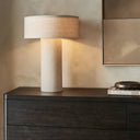Hensley Table Lamp - Antique Brass Iron | Flax Linen