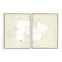 Gary 014 Diptych by Jade Dacay - Vertical Grain White Oak Floater