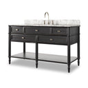 Toulouse Single Wide Vanity - Satin Black Veneer