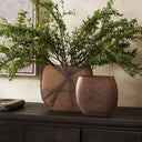 Textured Glass Oval Vases - Smoked Textured Glass