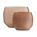 Textured Glass Oval Vases - Smoked Textured Glass