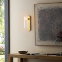 Odyssey Large Sconce - Burnished Brass | Clear Ribbon Glass