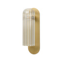 Odyssey Large Sconce - Burnished Brass | Clear Ribbon Glass