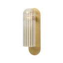 Odyssey Large Sconce - Burnished Brass | Clear Ribbon Glass
