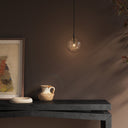 Glass Globe Pendant - Black Gunmetal