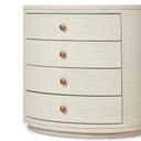 Amelia Oval Nightstand - Ivory Painted Linen