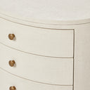 Amelia Oval Nightstand - Ivory Painted Linen