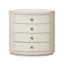 Amelia Oval Nightstand - Ivory Painted Linen