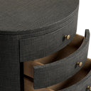 Amelia Oval Nightstand | Black Linen | Overstock
