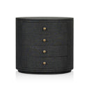 Amelia Oval Nightstand | Black Linen | Overstock