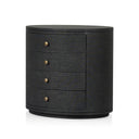 Amelia Oval Nightstand | Black Linen | Overstock