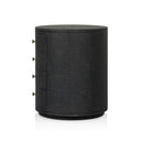 Amelia Oval Nightstand | Black Linen | Overstock