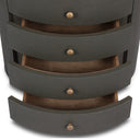 Amelia Oval Nightstand - Dark Green Lacquered Linen