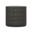 Amelia Oval Nightstand - Dark Green Lacquered Linen