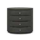 Amelia Oval Nightstand - Dark Green Lacquered Linen