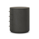 Amelia Oval Nightstand - Dark Green Lacquered Linen