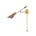 Astrid Sconce - Antique Brass | Dark Brown Leather