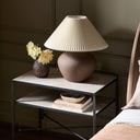 Parma Table Lamp - Textured Dark Sand Porcelain | Pleated Shade
