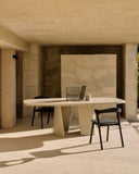 Canyon Outdoor Dining Table | Varnished Concrete | Light Grey | Oval